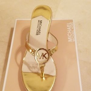 Michael Kors sandals metallic gold